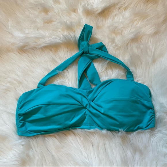 Lands’ End Twist Underwire Bikini Top - Size 10 - Aqua - Picture 2 of 8
